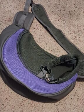 Dog Purple and Black Sling Shoulder Bag